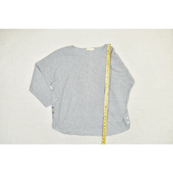 Michael Kors Women's Gray Cotton Blend Sweater Plus Size 1X W/ Button Accents - Picture 5 of 8
